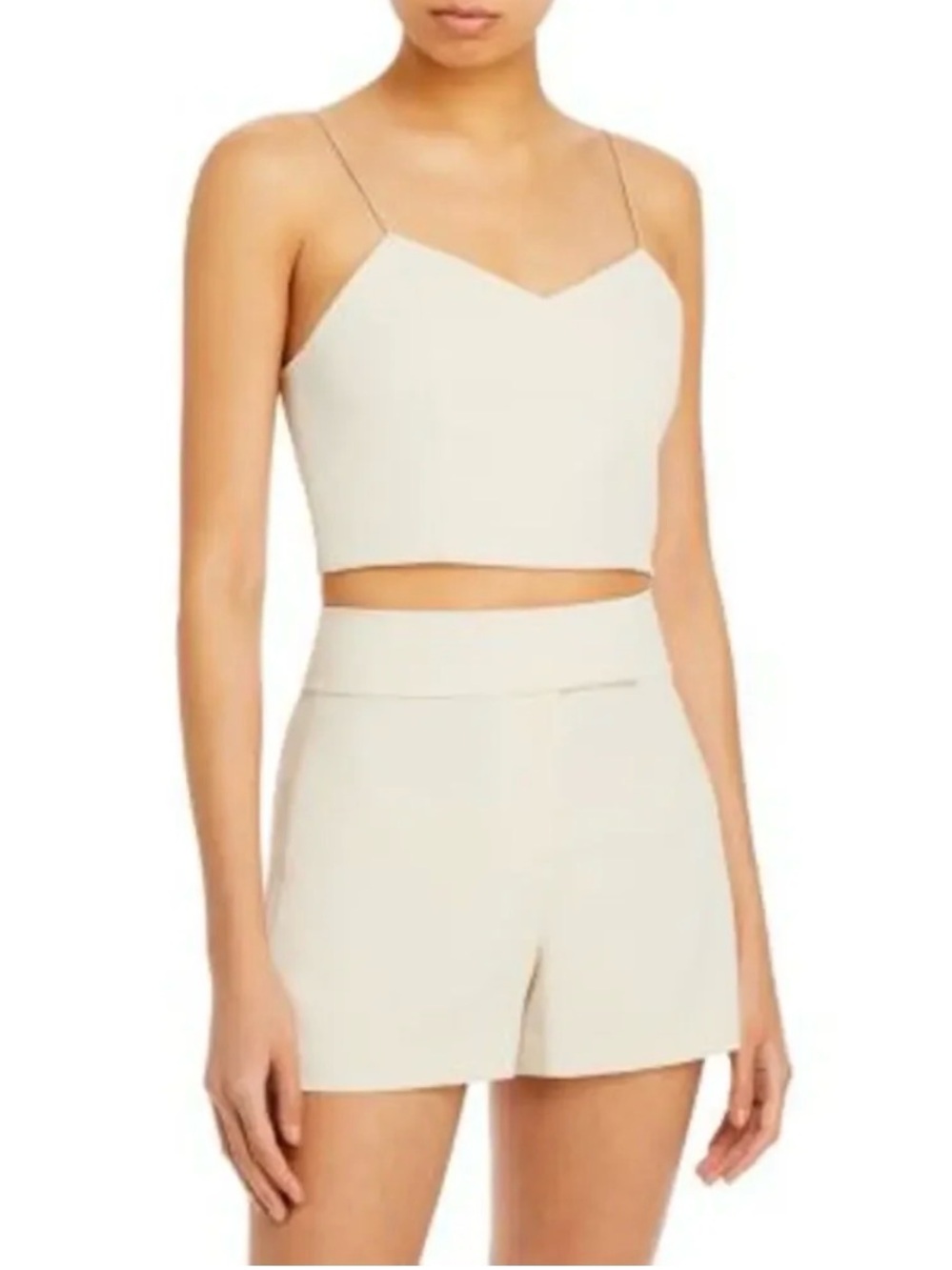 Alice + Olivia Ladies Taupe Basic "Archer" Cami, Crop Top